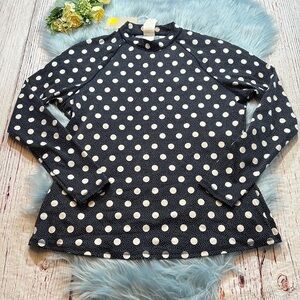 NWT Boden Navy White Polka Dot Long Sleeve Rash Guard Sz 14